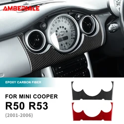 For Mini Cooper Hatch One R50 R53 2001-2006 Carbon Fiber Speedometer Frame Center Instrument Trim Sticker Interior Accessories