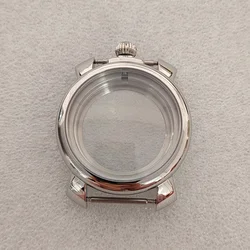 New 40MM Watch Case for NH35 Stainless Steel Mineral Glass for NH35 NH36 Movement Watch Accessories Silver Color Watches Strap