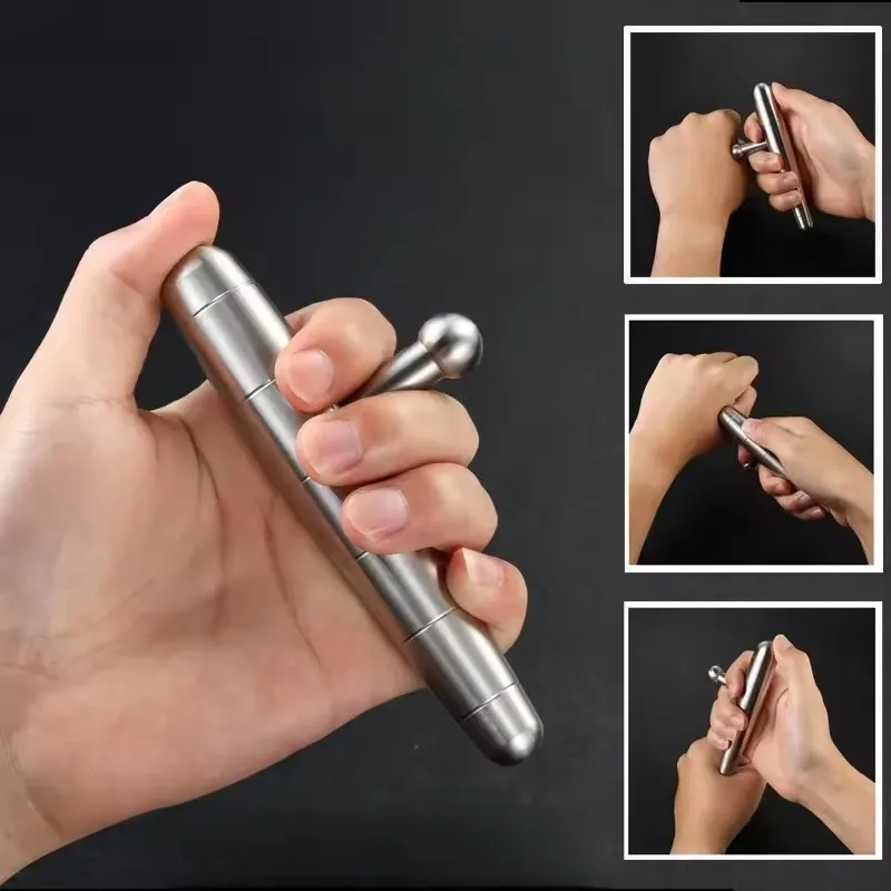 New Multi Functional 304 Stainless Steel Fitness T-shaped EDC Stick Acupressure Massage Defense Car Window Breaking Hammer