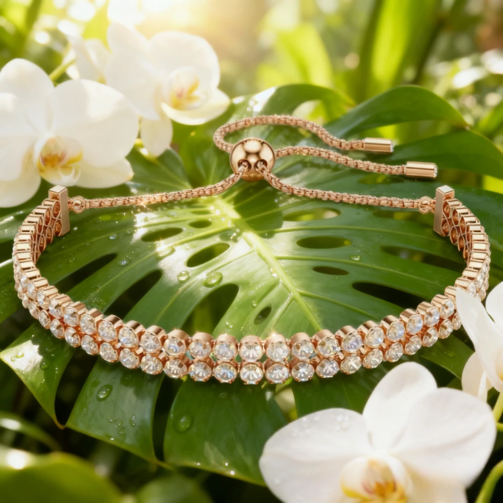 

2025 trendy accessories 2025 New Double - row Diamond Adjustable Bracelet, Fashionable & Versatile