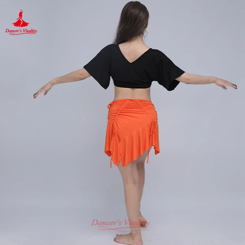 Buikdanseres Oefenkleding Dames Losse top met korte mouwen + sexy korte rok 2 stuks Volwassen Oosterse danstrainingskleding