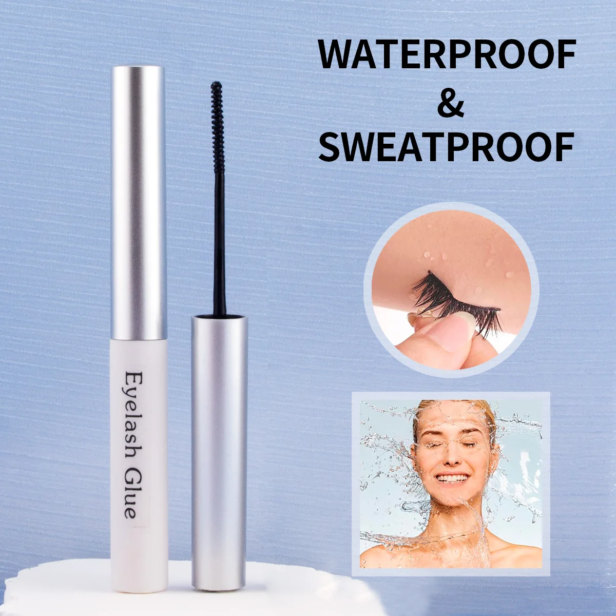 Enten van valse wimperlijm, niet-irriterend, echte, zelfopenende pasta, wegwerp, super plakkerig en duurzaam.