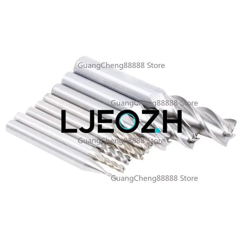 Southwest White Steel Milling Cutter Straight Shank End Mill 4 Blade High Speed Steel Milling Cutter