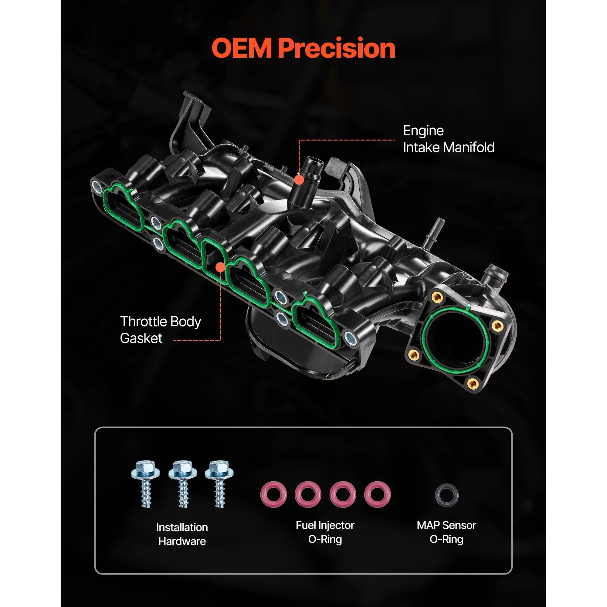 Intake Manifold, with Gasket, Engine Intake Manifold Assembly Compatible with 2013-2019 for Buick encore , Replacement Replace 615-380, 55577314, 55573168, 55581014, 25200449, 25200450, 25299449