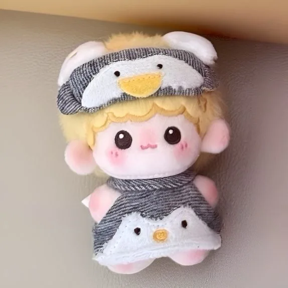 New 5cm Cotton Doll Clothes  Head Cover Cute Cartoon Penguin Doll Hat Shirt Outfit Plush Toys Gift Accessories