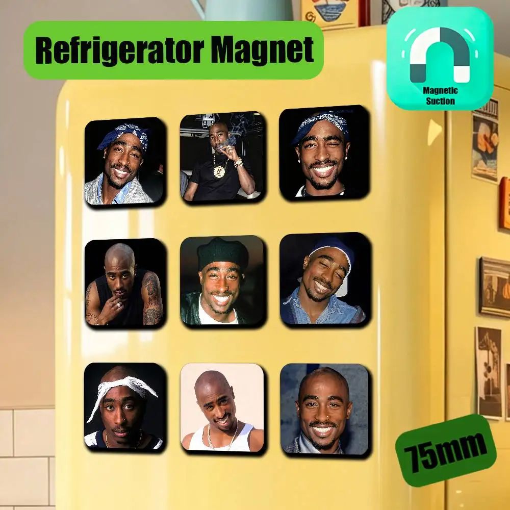 For Tupac Shakur Fridge Magnetic Metal Icebox Cabinet Custom Refrigerator Magnets Decoration Gift