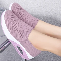 Schuhe für Frauen Mode vulkan isierte Turnschuhe Plattform einfarbig flache Damenschuhe lässig atmungsaktive Keile Damen Wanderschuhe