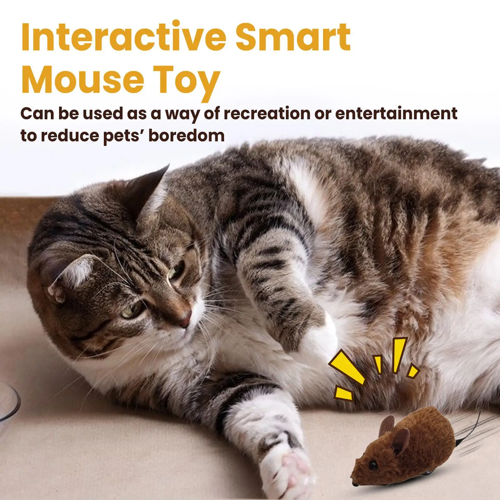 Moving Mice Cat Toy Squeaky Kitten Interactive Toys for Exercise Remote Control Cat Moving Mice with Squeaky Sound for Exercise