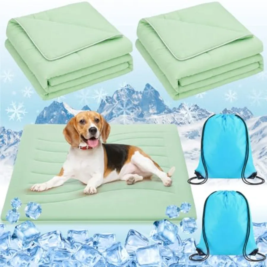 

2 Pack Cooling Dog Blankets with Storage Bag Self Cooling Dog Blankets Washable Pet Cold Mats Portable Cat Pads for Summer Hot