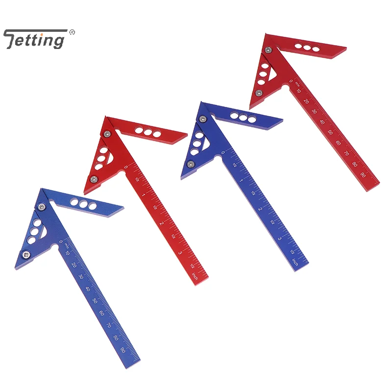 Aluminum Alloy Angle Center Leaning Ruler 45 Degree Triangular Arrow Right Angle Positioning Ruler 90 Degree Angle Ruler