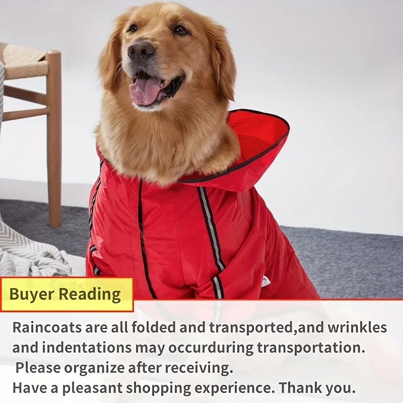 [Measure the Size before Placing an Order, Suitable for Medium, Medium, and Large-sized Dog Raincoats] Dog Raincoats, Hooded Rai