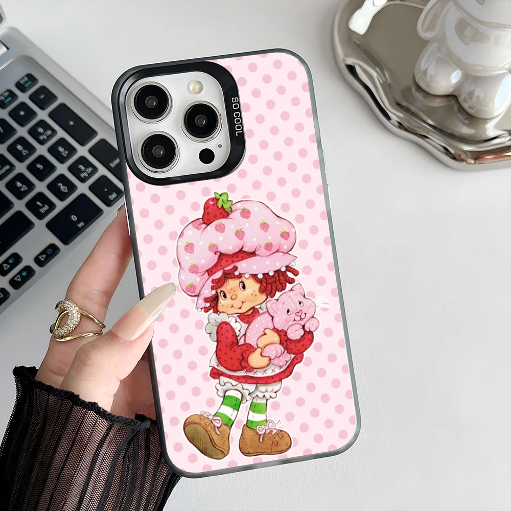 S-Strawberry Shortcake Phone Case for Samsung Galaxy S25 S24 S23 S22 S21 S20 Note20 FE Ultra Plus 4G 5G Anti Fall Back Cover