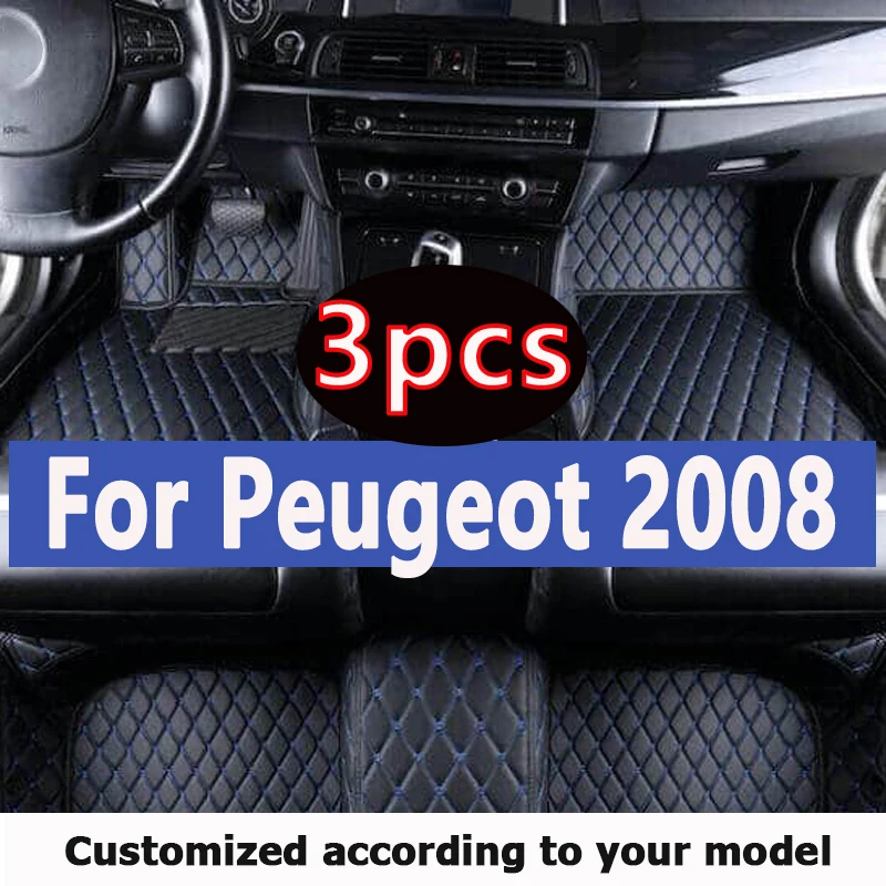 Car Floor Mats For Peugeot 2008 E2008 2020 2021 2022 2023 Carpets Foot Pads Accessories Interior Parts Waterproof Rug Automobile