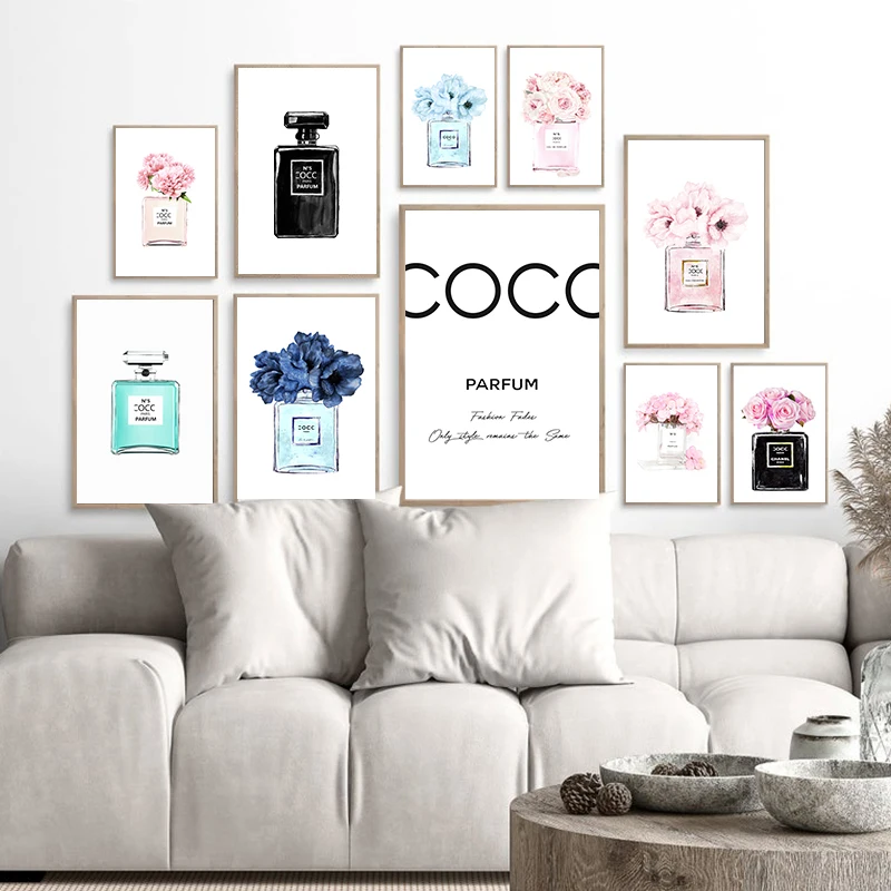Watercolor Perfume Bottle Posters and Prints Fashion Wall Art Pictures Canvas Painting for Living Room Modern Home Decor