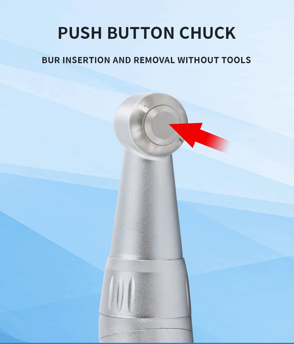 DEASIN Dental Inner Water Spray 1:1 Low Speed Turbine E- generator Contra Angle Blue ring Air motor Low speed handpiece