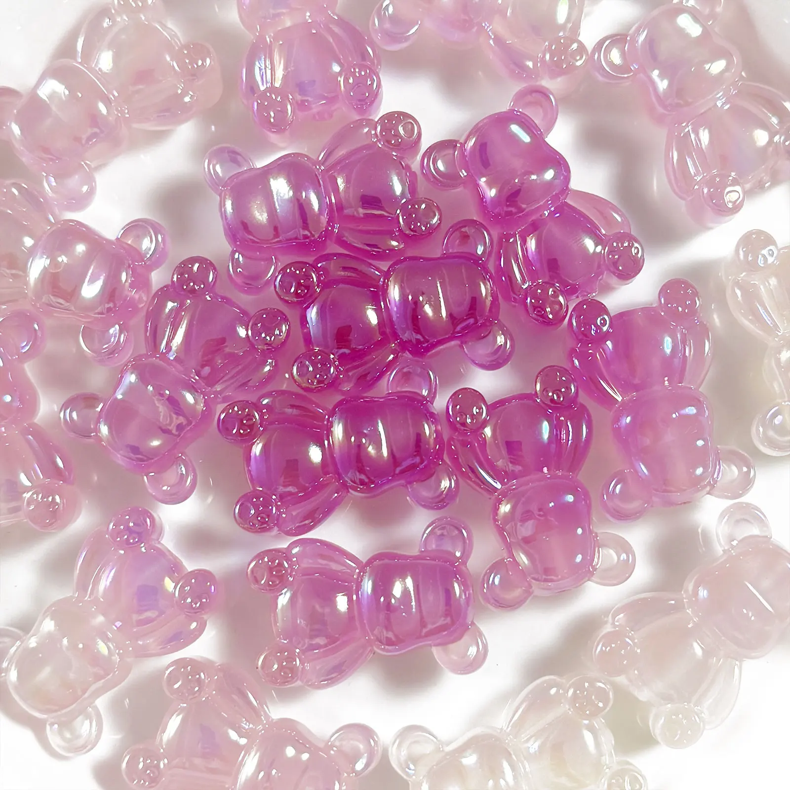 Contas de Urso Fofas que Mudam de Cor para Fazer Joias, Pulseiras, Colares, Correntes de Celular, Chaveiros, Canetas Decoráveis e Acessórios DIY