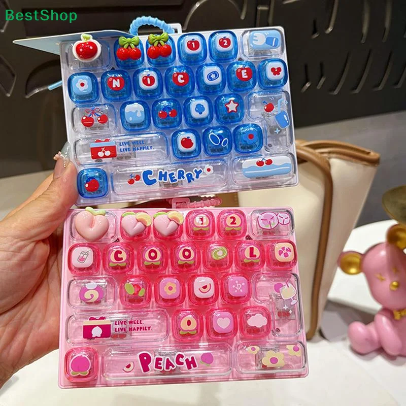 〔Y〕Mini Fruit Fidget Keyboard Toy Portable Press Button Sensory Toy Lemon Pattern Stress Relief Decompression Toy