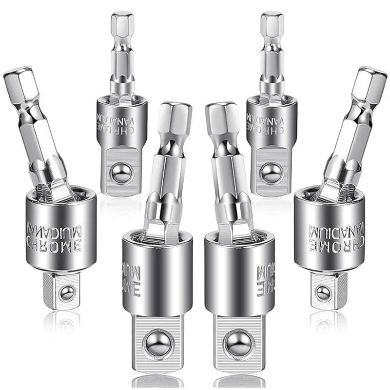 360°Electric Drill Air Screwdriver Sleeve Universal Adapter Hexagonal Handle to Square Head Rotary Adapter Connect Rod Tool
