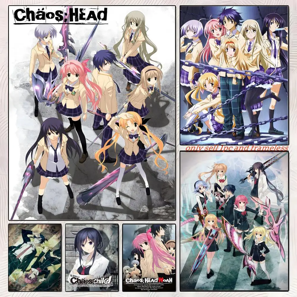 Chaos;Head Game Anime Poster Sticky Wall Art Printing Waterproof Home Living Bed Room Aesthetic Decor