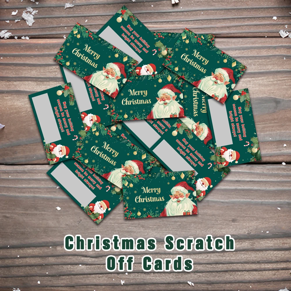 مجموعة بطاقات ملاحظات فارغة مكونة من 24 قطعة، بطاقة خدش سعيدة لعيد الميلاد الأخضر، بطاقة خدش مفاجئة للعطلات لعام 2026، زينة للحفلات، بطاقات هدايا ذاتية الصنع