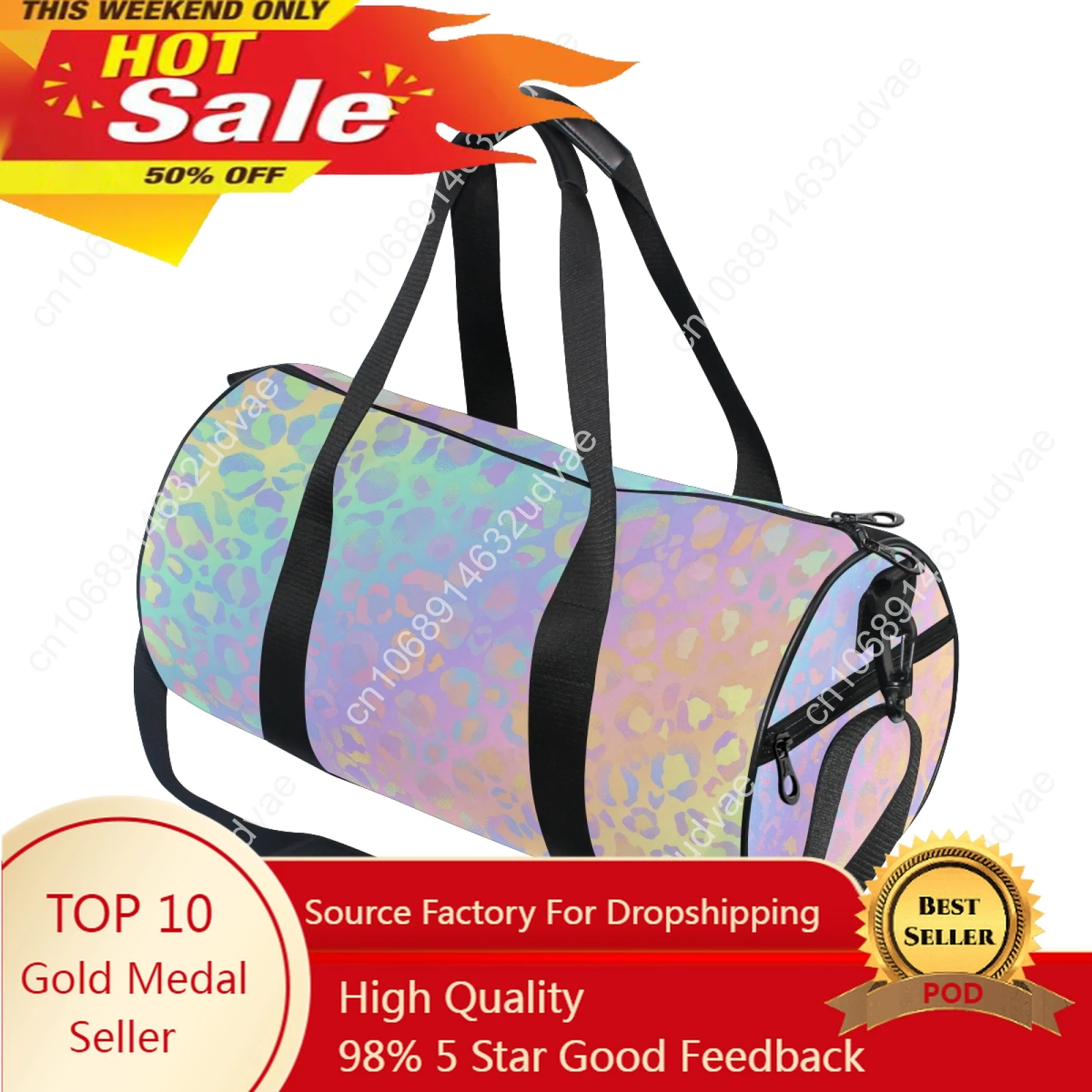 

Ladie Gym Bag Sports Fitness Handbag Rainbow Leopard Training Shoe Bag Travel Wet And Dry Yoga Mat Sac De Sport Mochila Sporttas