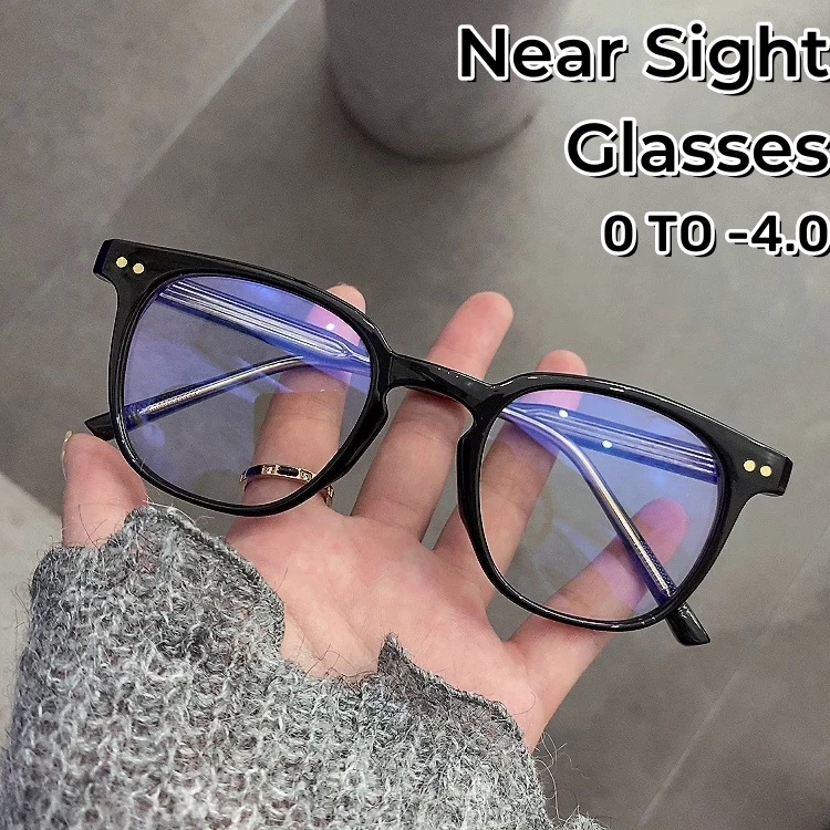 

Small Frame Square Men Near Sight Eyeglasses Fashion Black Female Myopia Glasses Retro Anti-blue Lightshort Sight Eyewear