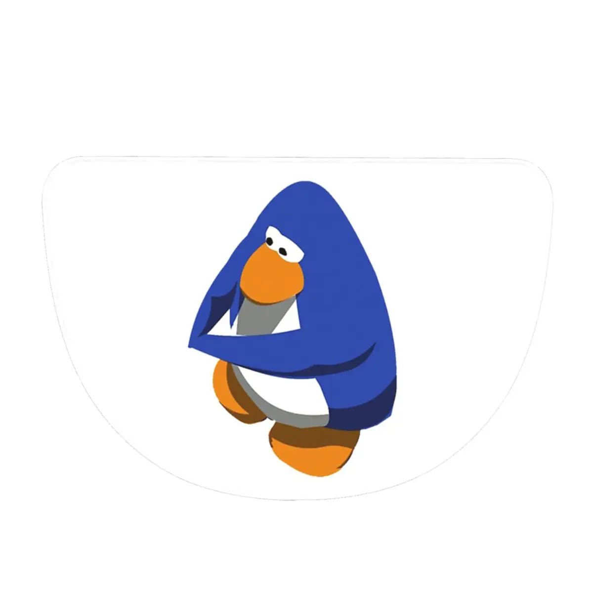 Коврик Club Penguin BOI из мягкой фланели, полукруглый, нескользящий, впитывающий, для ванной комнаты и гостиной.