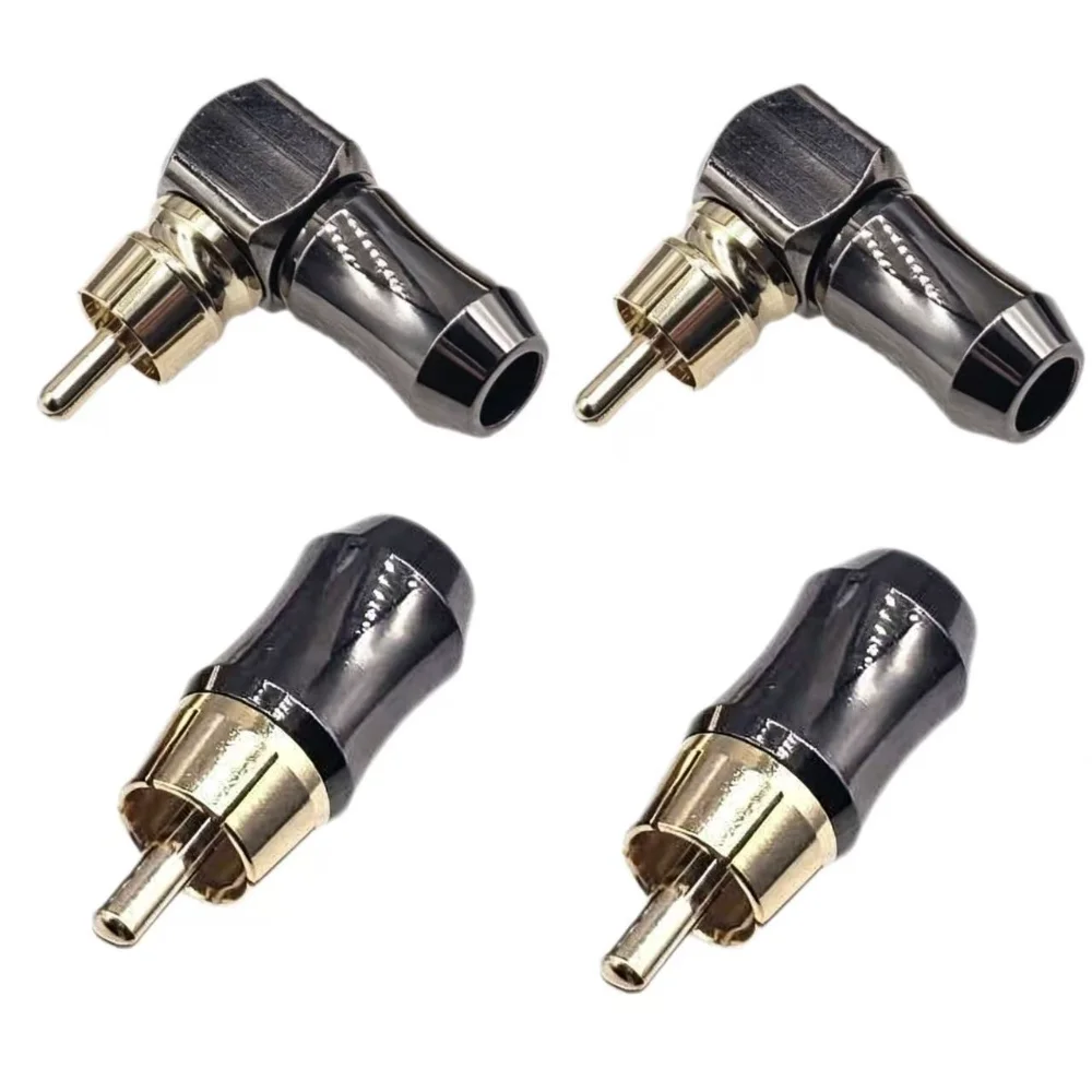 RCA Connector Male L Type 90 Degree Right Angle Elbow Audio Plug Speaker Terminal For Soldering Video Cable Consumer Electronics