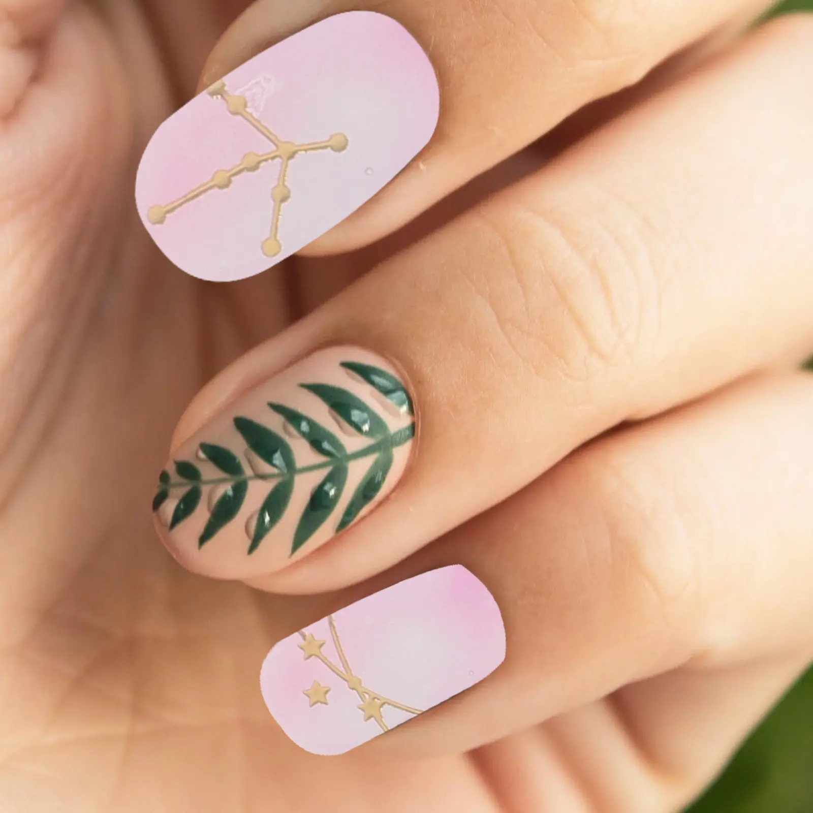 

1Set Glitter Gold Foil Uv Gel Nail Decals Easy Apply Remove Nail Art Stickers for Women Trendy Manicure Design