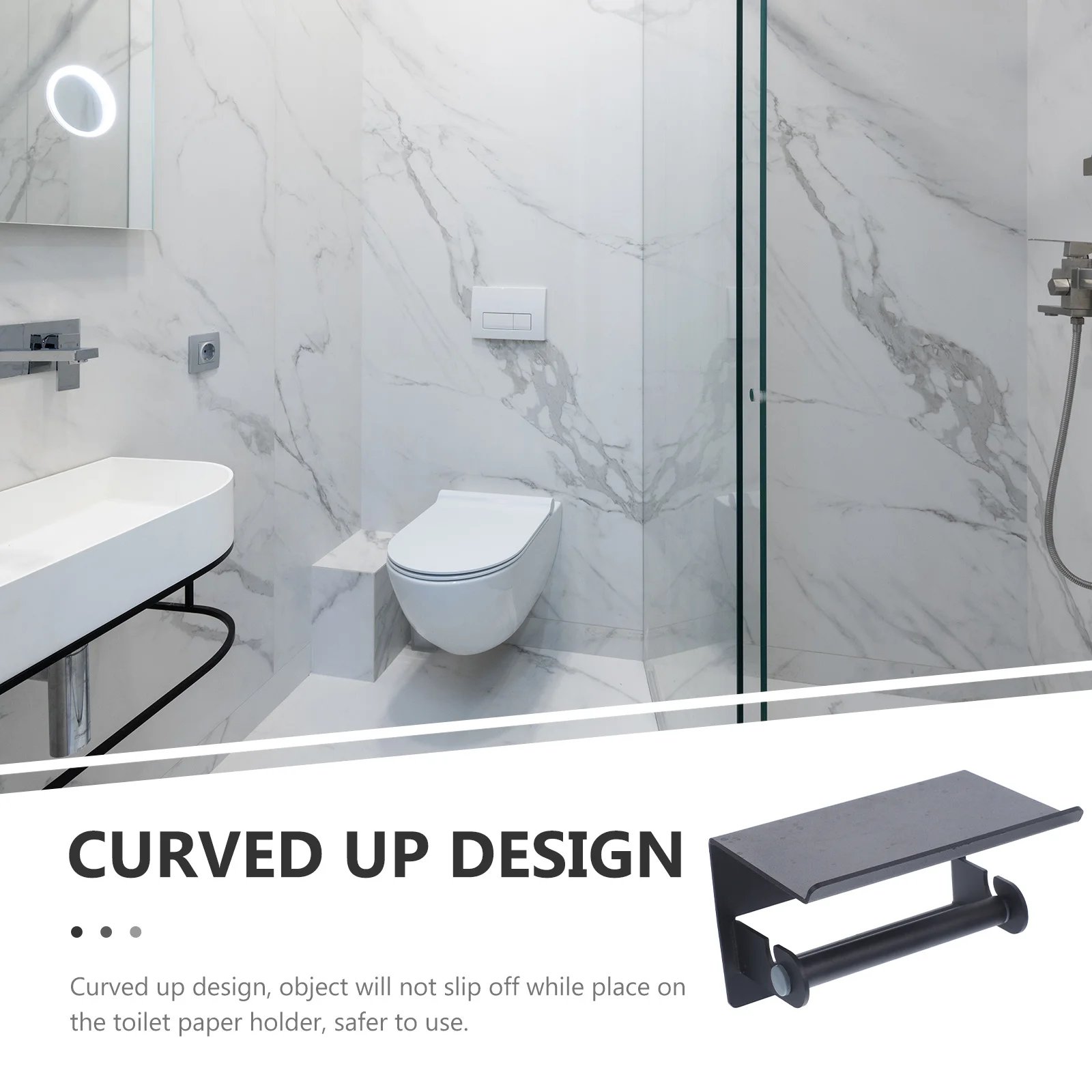 

Toilet Paper Holder Aluminum Wall Mounted Premium Durable Rustproof Roll Storage Rack for Bathroom with Safety Design