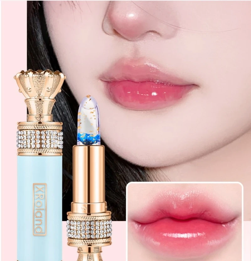 Moisturizing Flower Transparent Lipstick Temperature Color Changing Lip Balm Long Lasting Jelly Lipstick Lips Care Makeup