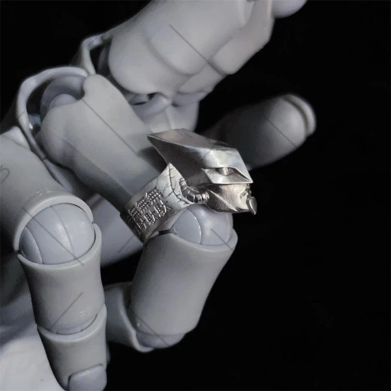 Anime JOJO STEEL BALL RUN THE WORLD Cosplay Ring Adult Unisex Alloy Opening Adjustable Rings Jewelry Accessory Ornament Prop