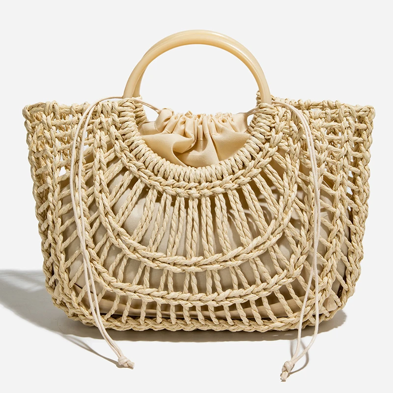 

Модная женская соломенная сумка-тоут, высококачественная большая сумка через плечо для женщин, повседневная новая женская плетеная пляжная сумка-кроссбоди