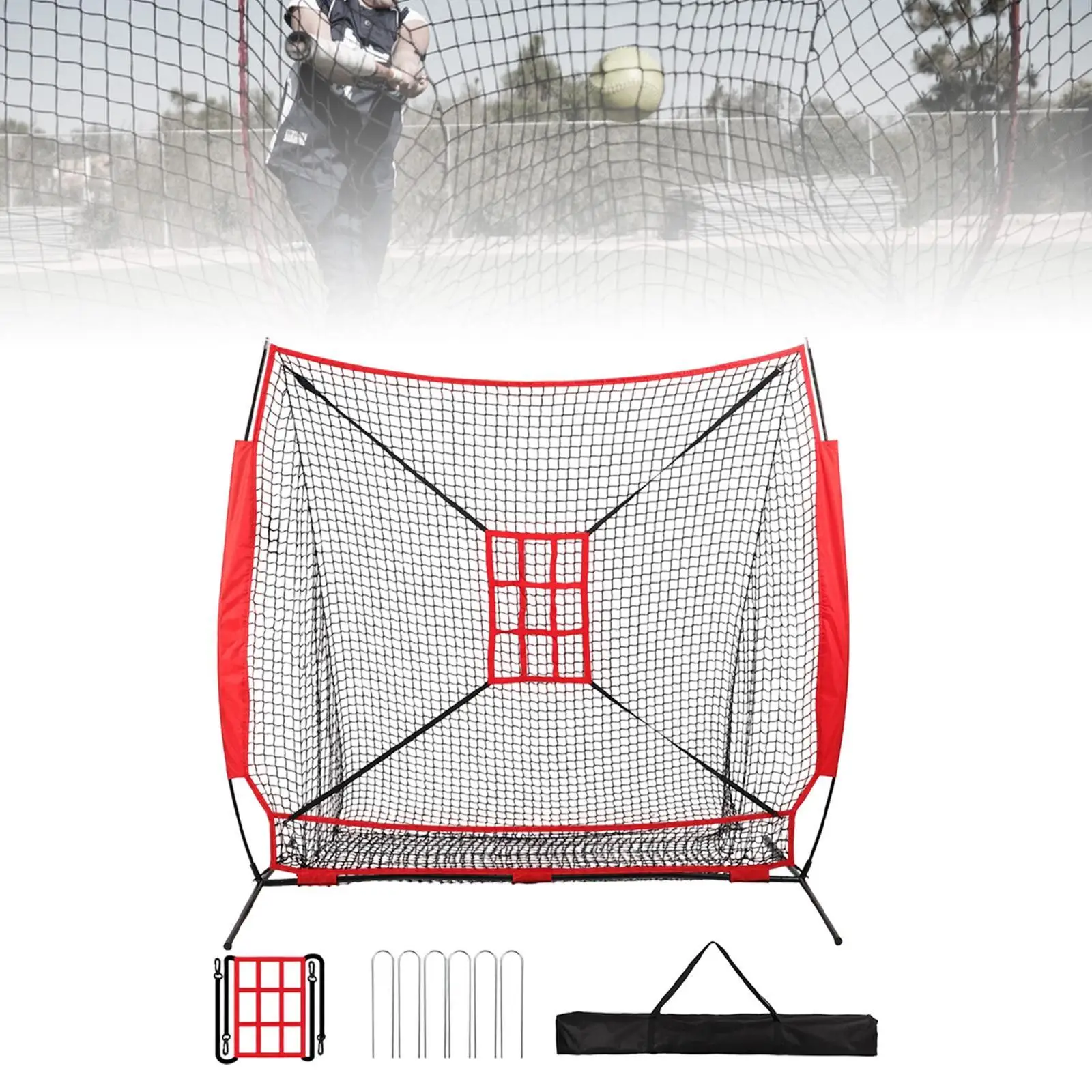 

Baseball Netting 83x83inch Professional Practice Nets Softball Pitching Net for Fielding Lawn Backyard Game Park