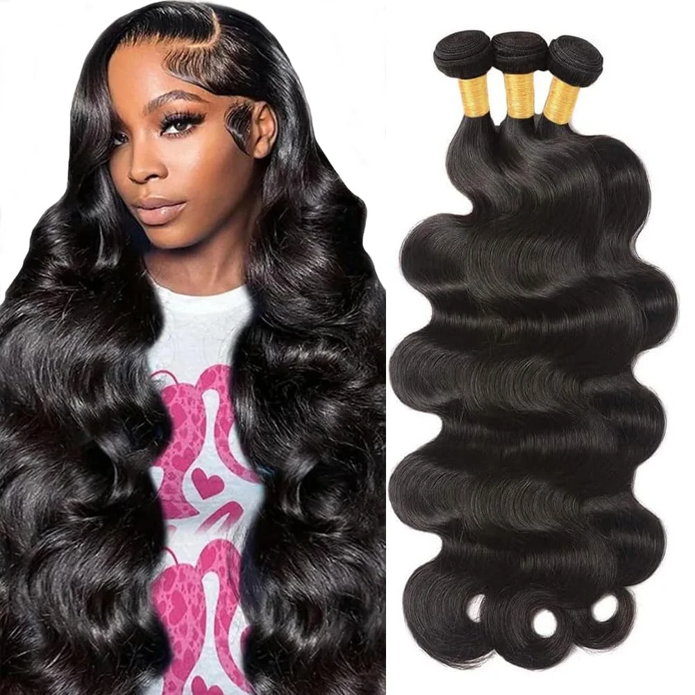 12A Объемная волна Пучки человеческих волос 1/3/4 Пучки Наращивание человеческих волос Натуральные черные бразильские пучки волос Быстрая доставка