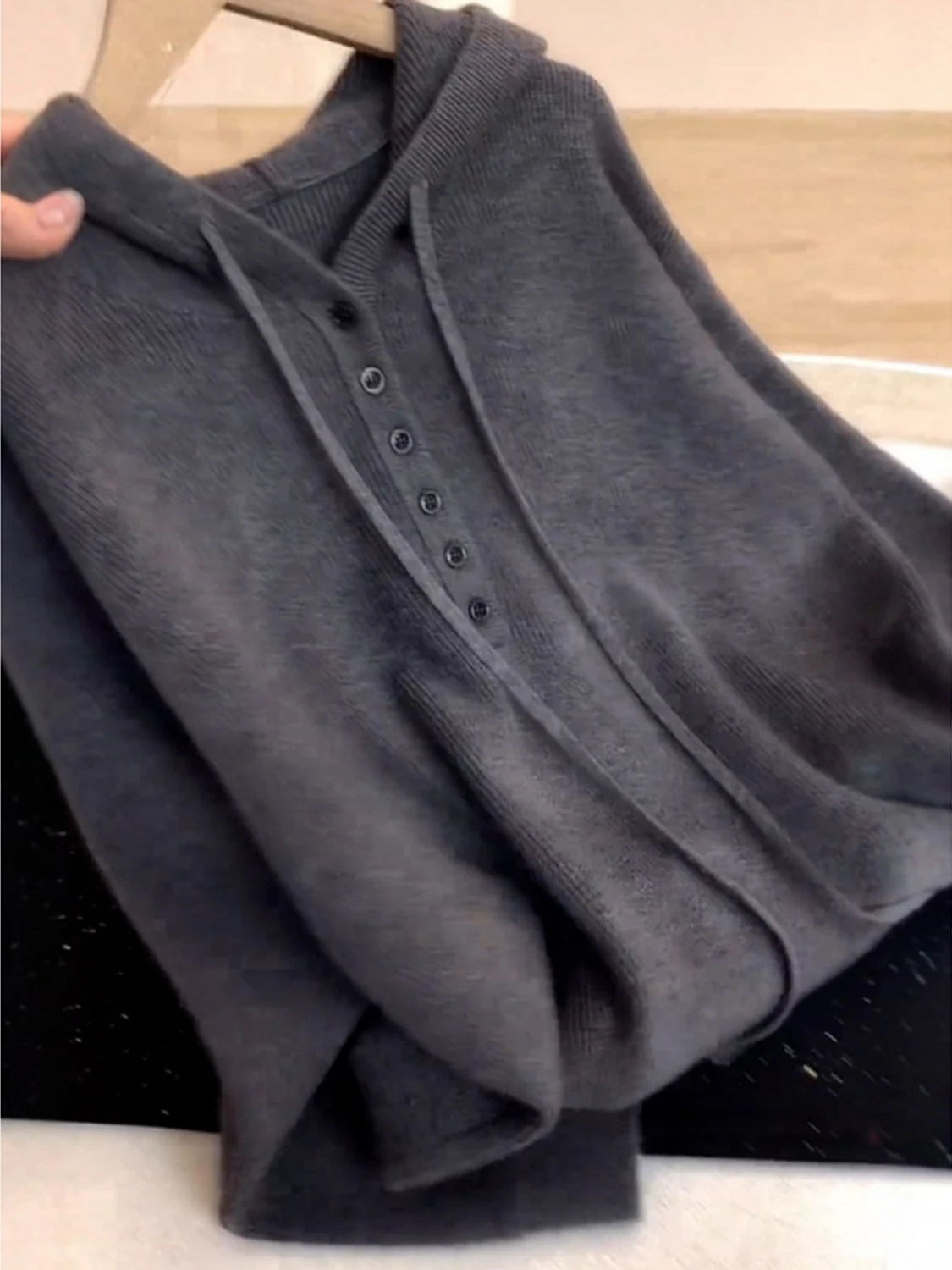 

ay Hooded Knitted Sweater Women's Loose Fit Comfortable Soft Autumn Winter New Sle Casual Faion Commute Sle Top