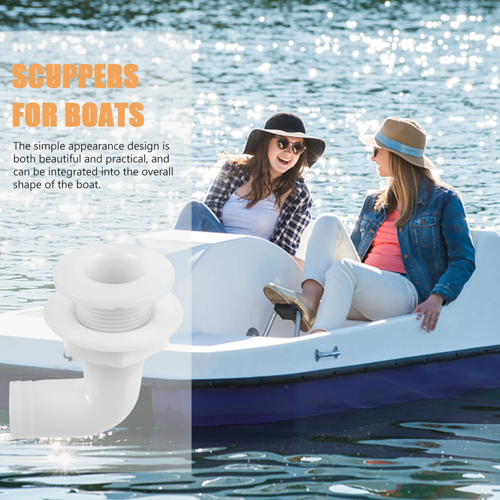 

1pcs Plastic Boat Drain 90° Angle Bottom Ship Sewage Outfall For Yacht Scupper Fitting Boats Scupper Boat Drain Fitting