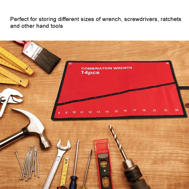 Tool Roll Wrench Organizer Tool Roll Organizer Tool Pouch สำหรับช่างไม้ Dropship