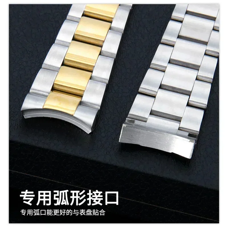 Pasek do zegarka Rolex Daytona Oyster Perpetual Submariner Seiko NH35, bransoleta na nadgarstek, solidna stal nierdzewna, szerokość 21mm 20mm