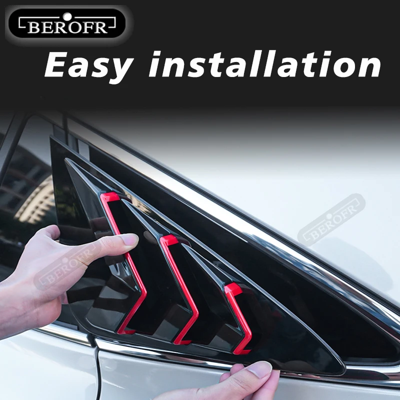Rear Window Louver Spoiler Vents Cover Trim For Toyota Vesa 2022 ABS Black / Carbon Fiber Look Accessories