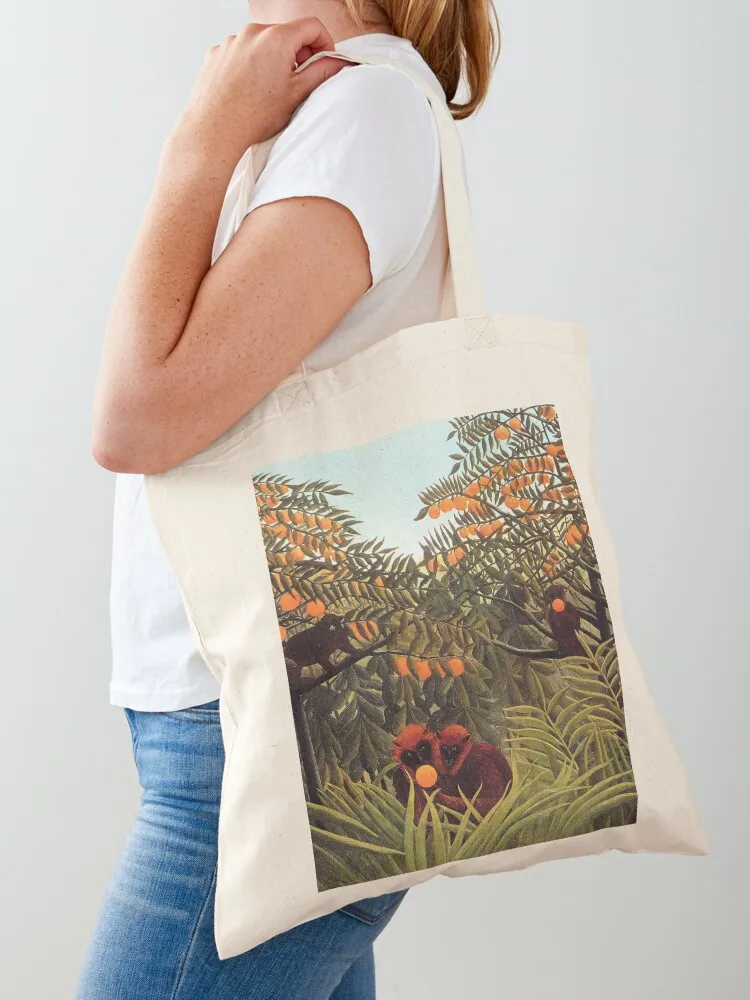 

Apes In The Orange Grove - Henri Rousseau Tote Bag Lady bag canvas tote bags large size bags Beach bag