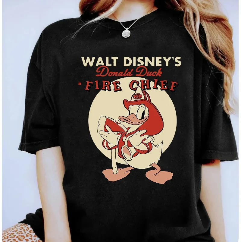 

Рубашка Disney Donald Duck Fire Chief с Микки и друзьями Одинаковая рубашка для всей семьи Disney Рубашка Walt Disney World