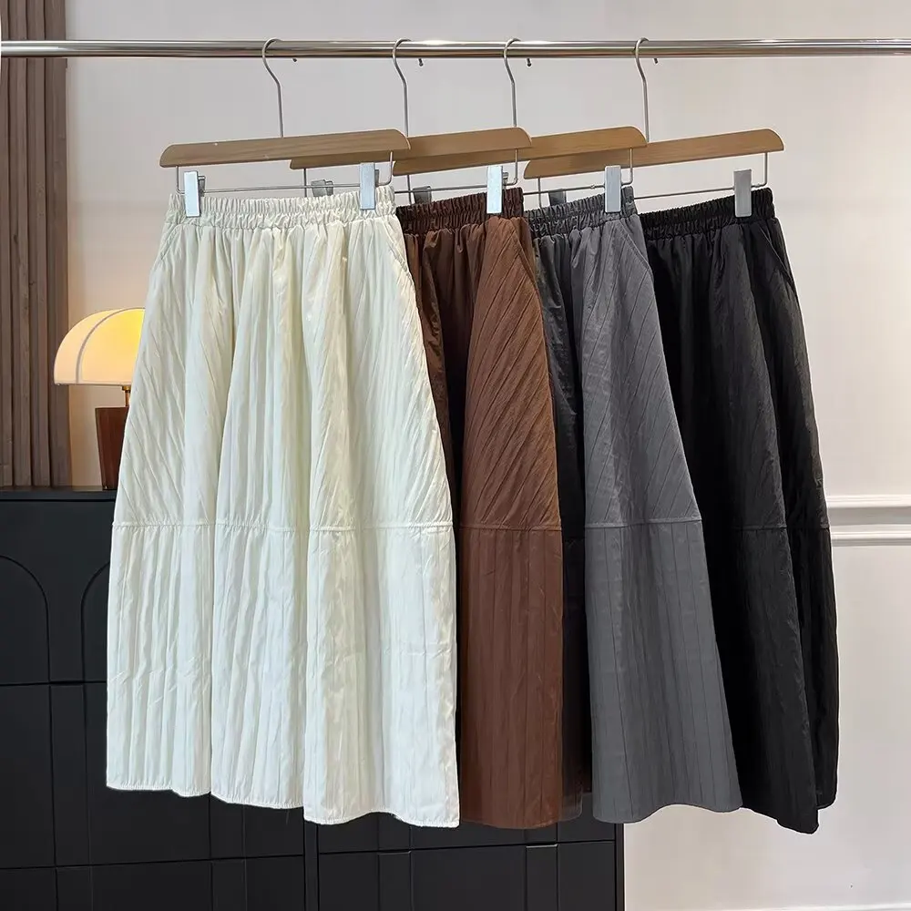 

Художественная двухслойная длинная юбка-зонтик, женская свободная посадка с высокой талией, пришитая средней длины, повседневные модные юбки