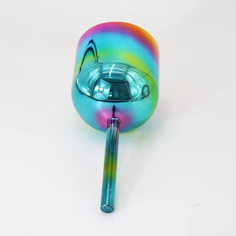 Illusion Colourful Handheld Chalice Handheld Crystal Singing Bowl Sound Meditation Healing Singing Bowl Yoga Meditation Chalice