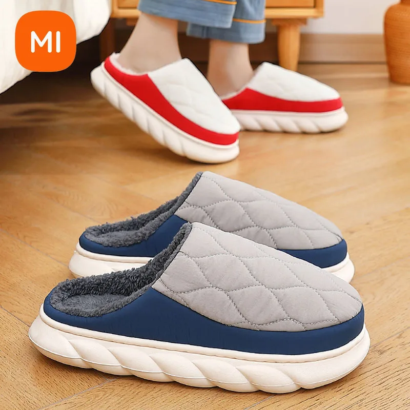 Xiaomi Cozy Winter Man Slippers Fur Home Cotton Shoes Man Fashion Waterproof Slipper Outdoor Soft Non-Slip Woman Indoor Shoe New