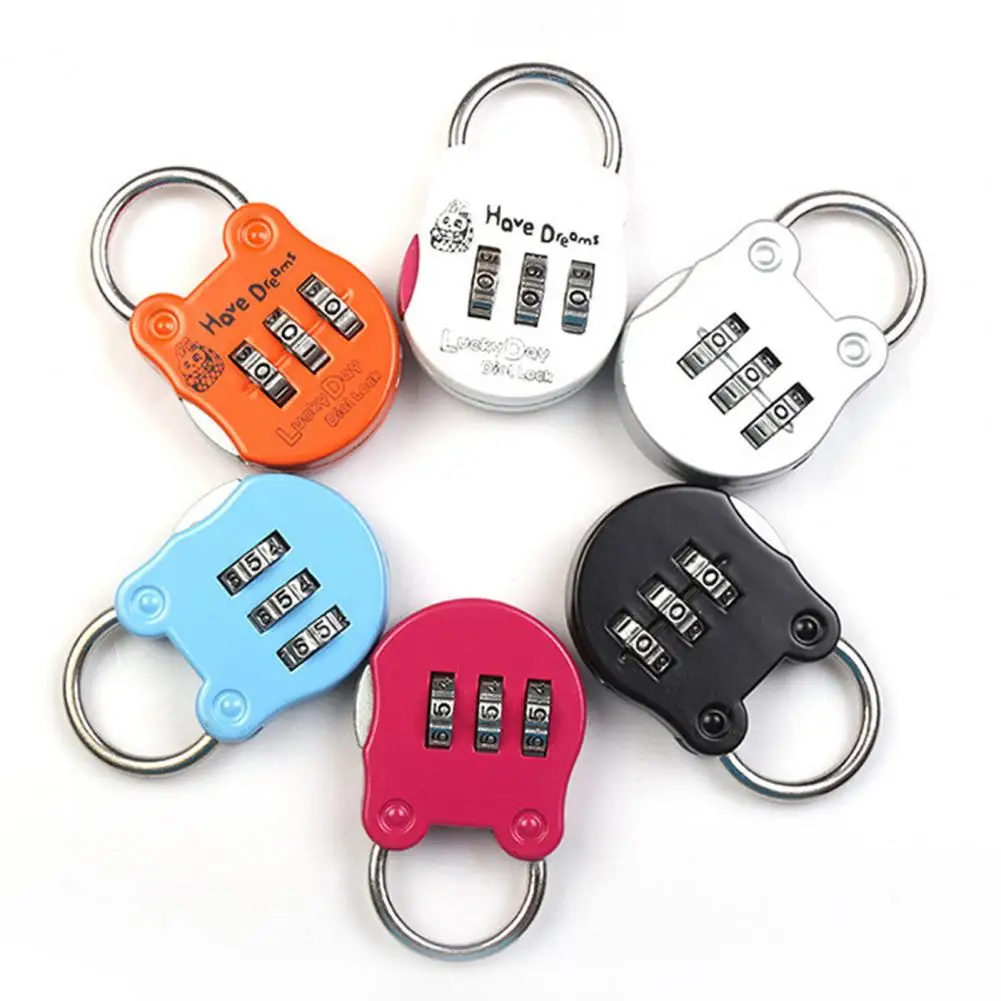 Digit Number Lock 6 Colors 3 Digit Combination Padlock Code lock All-Purpose Luggage Colorful Mini Digit Lock Mini Code Lock