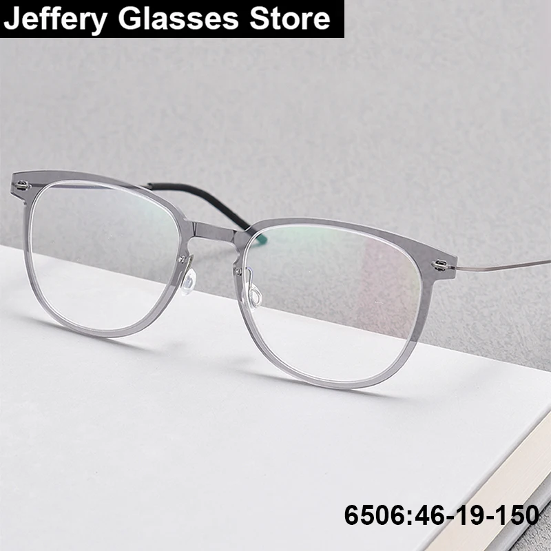 Denmark Brand Vintage Square 6506 Glasses Frame Men Women Fashion Ultralight Eyeglasses Designer Titanium Retro Eyewear Korea