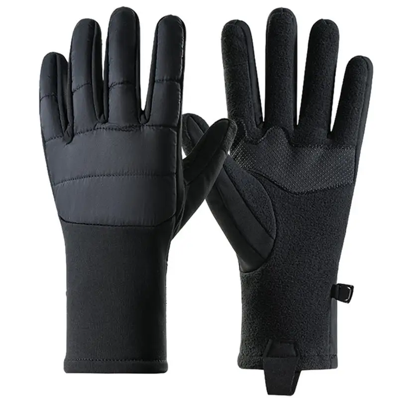 Guantes de invierno para pantalla táctil, manoplas de dedo completo, antideslizantes, ajustables, a prueba de viento