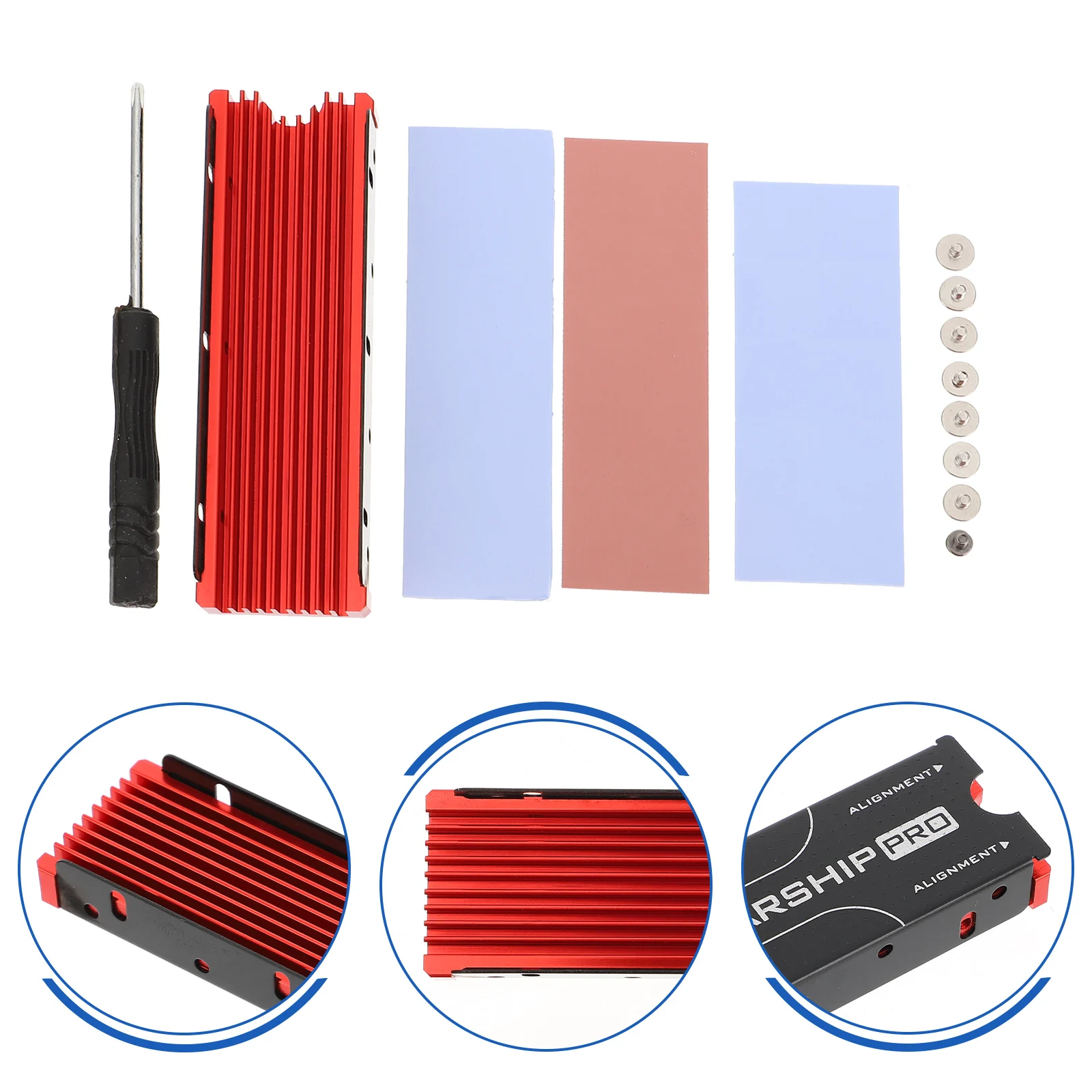 

Heat Sink for SSD M2 NVME Cooler Fin Red 7mm Thickness Computer Accessory Solid State Drive Radiator Copper heatsink Laptop