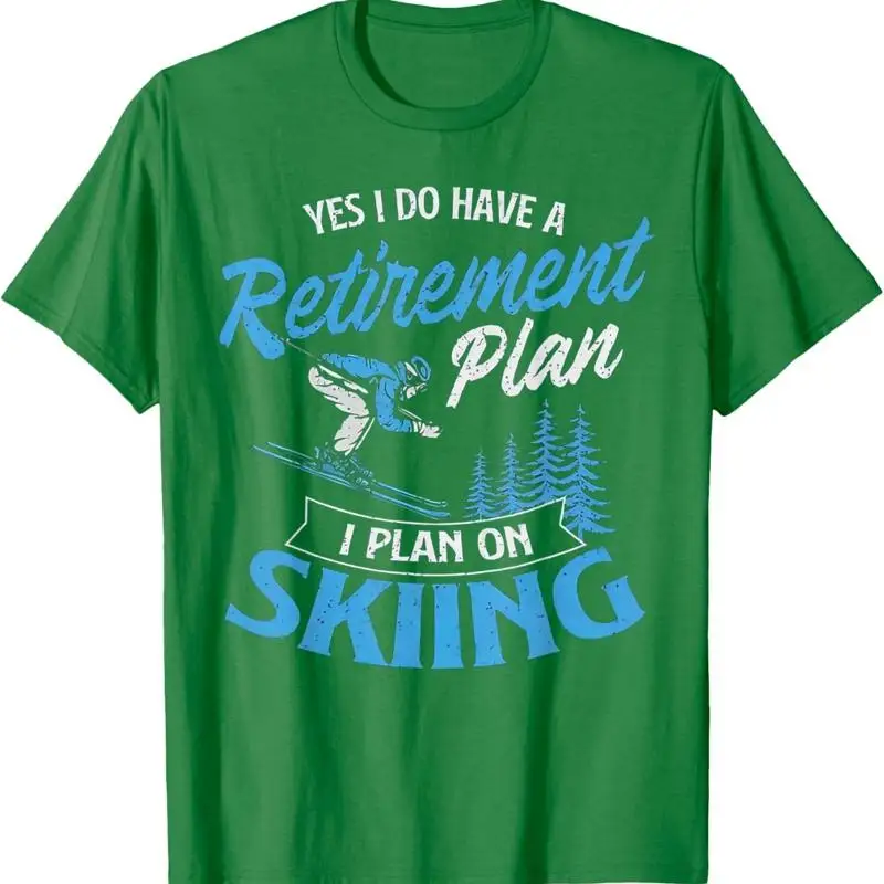 

Футболка для катания на лыжах «У меня есть пенсионный план»